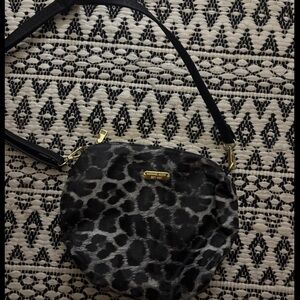 Michael Kors Black and Gray Leopard Crossbody Bag